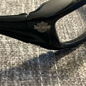 Black glossy Harley Davidson Safety Glasses with clear lens